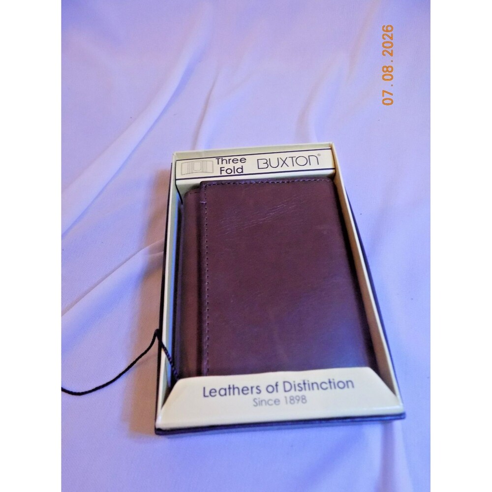 Brand New Buxton Genuine Leather Trifold Wallet, Brown